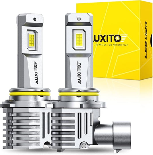 AUXITO 9006/HB4 Bulbs, 30000LM Brightness 6500K White, 1:1 Mini Size, Non-Polarity Plug and Play, HB4 Halogen Fog Lamp Replacement, Canbus Ready, Pack of 2