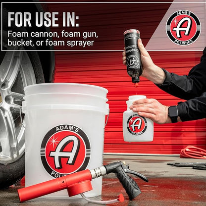 Adam's Polishes Graphene Shampoo - Ceramic Coating Infused Car Wash Soap - Powerful Cleaner & Protection - pH Neutral, High Suds For Foam Cannon, Foam Gun, Or Detailing Bucket (2 Pack)