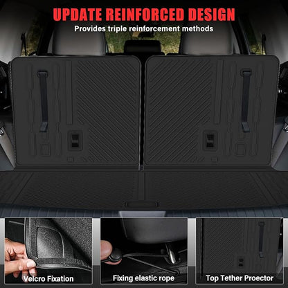 Floor mats for 2020-2025 2026 Ford Explorer 7 Seats Trunk Mat with Backrest Mat All Weather TPE Rubber Cargo Liner for 2020 2021 2022 2023 2024 2025 2026 Ford Explorer Accessories