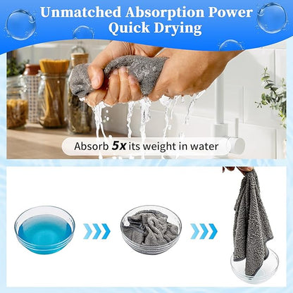FIXSMITH Microfiber Cleaning Cloth - Pack of 24, Multi-Functional Cleaning Towels, Size: 12 x 16 in, Highly Absorbent Cleaning Rags, Lint-Free, Streak-Free Cleaning Cloths for Car Kitchen Home Office