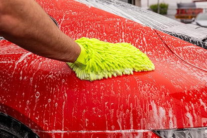 Never Ride Stock 4 Pack Microfiber Car Wash Mitt – Scratch-Free Chenille, Extra Thick & Ultra Absorbent – Safe for Black & Dark Paint – Lint-Free, Reusable Auto Cleaning Glove