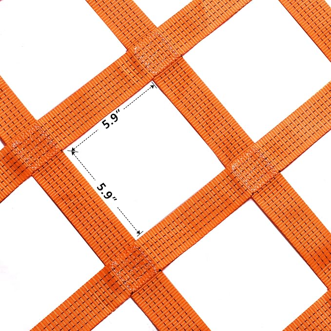 4.92' x 4.92' Cargo Lifting Nets - Flat Polyester Sling Hoisting Net - Max. Load Capacity: 2200lbs