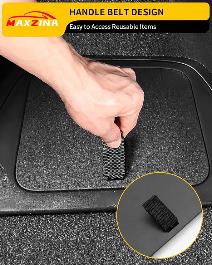 Rear Trunk Organizer Cover Compatible with 2023 2024 2025 2026 Honda Pilot Trunk Organizer Storage Bin Lid Left Driver Trunk Side Storage Box Cover Protector Black 7&8 Seats Pilot Accessories