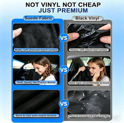 ZATOOTO Suede Car Window Shades 4PCS - Car Window Covers for Ultimate Privacy, UV Protection, and Heat Insulation, Side Window Sun Shade Perfect for Camping, Travel, Baby Safety, and Daily Use
