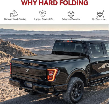YITAMOTOR FRP Hard Tri-Fold Truck Bed Tonneau Cover Fit for Dodge Ram 1500 New Body Style 2019 2020 2021 2022 2023 2024 2025 2026, 6.4 ft Bed Without Rambox