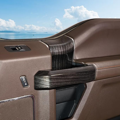 Jimen Compatible with Ford F150 4 Door 2015-2020, 8PCS Inner Door Handle Cover Trim Kits (Black Wood Grain)