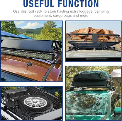 64"x39" Universal Roof Rack Basket with Bag 500D PVC Waterproof, Heavy-Duty Roof Rack Cargo Carrier up to 250 lbs, Weather-Resistant for SUV/Truck/Jeep/Camping/Travel