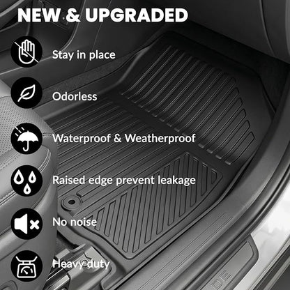 Auxko All Weather Floor Mats Cargo Mat with Backrest Mat for Hyundai Palisade Hybrid 2026 7&8 Seat All Season TPE Accessories Guard Odorless Anti-Slip Floor Liners Trunk Tray with Back Seat Protector