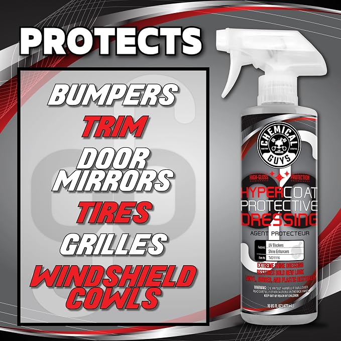 Chemical Guys G6 HyperCoat High Gloss Protectant Dressing, For Vinyl, Rubber, Plastic, Tires and Trim, Gloss Dressing Restores Shine & Protection for Cars, Trucks, Motorcycles, SUVs and RVs, 16 oz