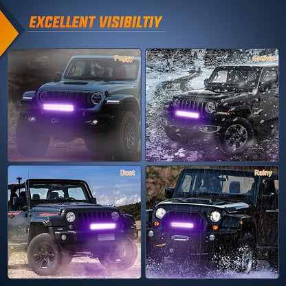 Nilight LED Light Bar 12 Inch 72W Spot Flood Combo Purple Beam Off Road Lamp Fishing Hunting Emergency Deck Work Lighting for Trucks UTV Pick-up Van Boat Tractor