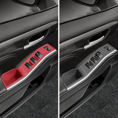 Temmis 4PCS Car Door Window Switch Panel Cover for Toyota Highlander 2020-2026, Auto Interior Decor Accessories Armrest Trim Silicone Style Kit-Black