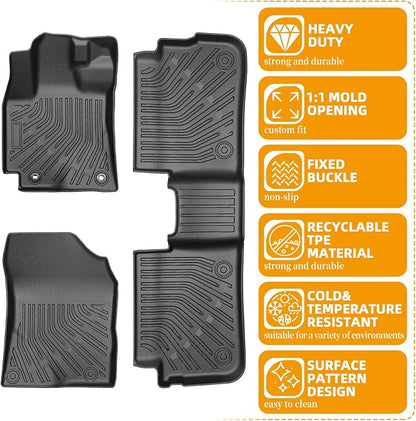 Floor Mats for Toyota Corolla 2009 2010 2011 2012 2013, for Corolla Standard,LE,S XLE,XRS,L,LE/S Special Edition Floor Mats,TPE Non-Slip Waterproof 2 Row Floor Liners