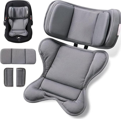 TinlyFinly Infant Insert Compatible with Doona, Graco, Britax, Chicco, Evenflo Car Seat, Adjustable Baby Head Body Support Cushion for Newborn to Toddler, Fits Infant Car Seat and Stroller (Gray)