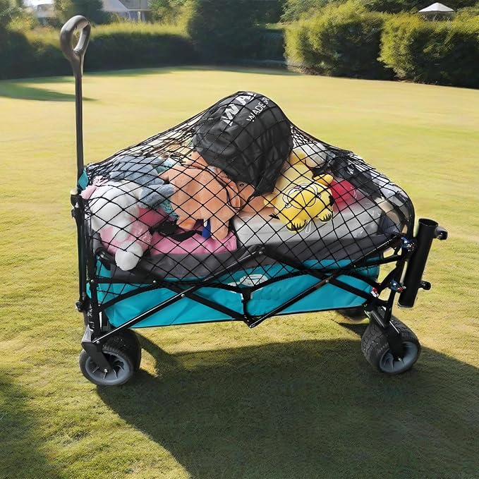 MAMIKO Cargo Net for Utility Folding Wagon, Garden Cart, Folding Trolley Cart, Beach Cart, Made of Heavy-Duty Elastic Nylon net 24"X35.5"to 47"×71"