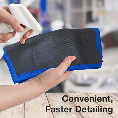 Detailer's Preference Microfiber Clay Towel, Fine Grade, Reusable Alternative to Clay Bars for Car Detailing, Removes Overspray, Rail Dust, Tar, Sap, and More 12"x12", Blue