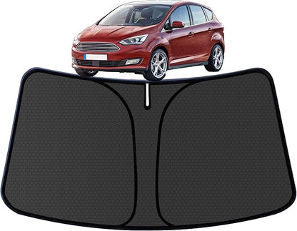C-Max Customized Windshield Sun Shade for 2013 2014 2015 2026 2017 2018 2019 C-Max Pickup Front Window Sunshade Visor Protector Foldable Blocks UV Rays Keep Car Cooler Accessories