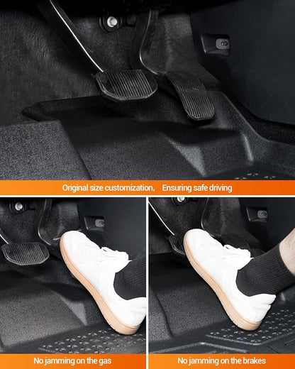 SEALIGHT Tesla Model Y Floor Mats 5 Seat 2021-2024, All Weather Custom Fit Floor Liners, 1st & 2nd Row Full Coverage, 3D Scanning Design, Non-Slip TPE Material, Waterproof & Stain-Resistant
