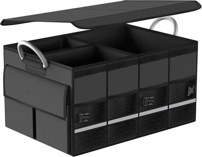 Trunk Organizer for SUV - Car Organizer with Removable Cooler Bag,Collapsible Multi Compartment 1680D Waterproof Sturdy Cargo Storage for Car Accessories Women Men (Extra Large)