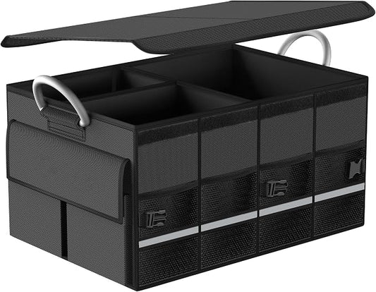 Trunk Organizer for SUV - Car Organizer with Removable Cooler Bag,Collapsible Multi Compartment 1680D Waterproof Sturdy Cargo Storage for Car Accessories Women Men (Extra Large)