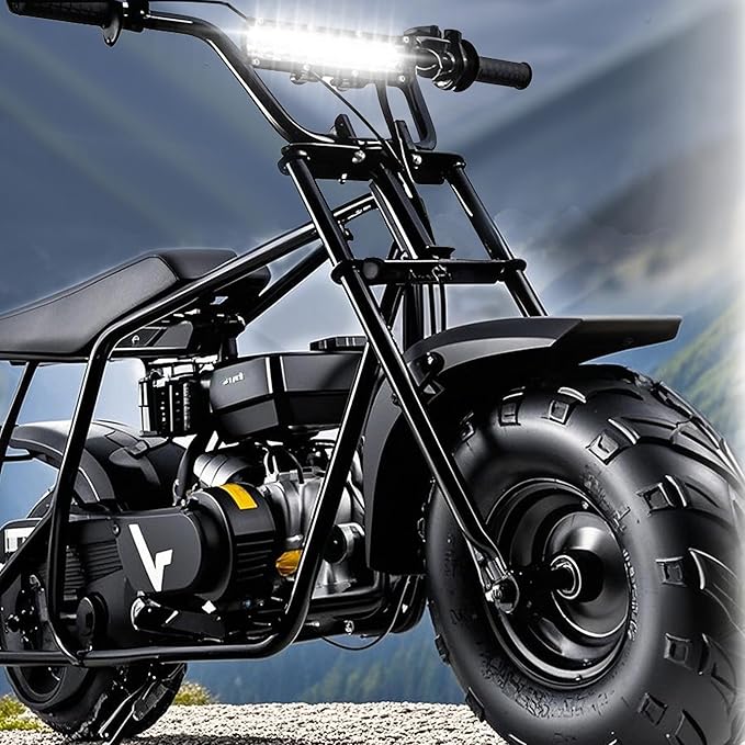 7 Inch Dirtbike Light Bar Kit, 60W 6000lm Motorcycle Pit Bike Off Road Riding LED Headlight with Handlebar Clamps and Rubbers, Fits for 7/8" Handlebars CRF XR TTR KLX MTB