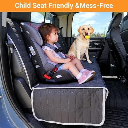 Reliadura Dog Car Seat Cover for Back Seat,Washable Bench Seat Cover for Truck,Nonslip Backseat Cover Protector for F150/Ram1500/GMC Sierra/Toyota/Chevrolet Silverado,Car Seat Covers for Dogs