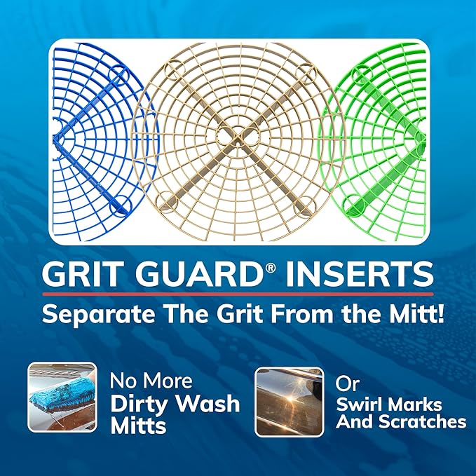 Grit Guard The Original White Bucket Insert - 10" Diameter Car Wash Bucket for Car Washing, Detailing Compatible with 3.5, 4, 5 and 6 Gallon Buckets - Made in the USA