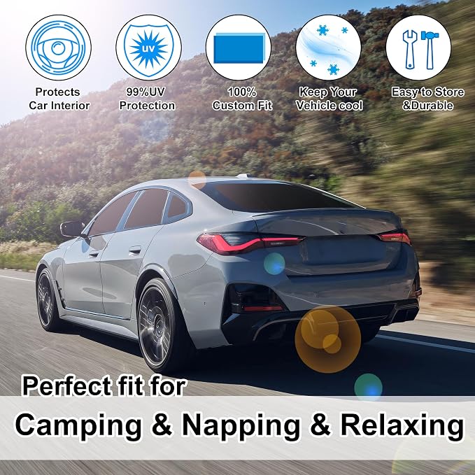 TINGLU Window Shades for BMW i4 M50 2022-2025 Accessories Car Side Full Windows Rear Triangular Windshield Sun Shade Sun UV Rays & Privacy Protection for Camping 7PCS