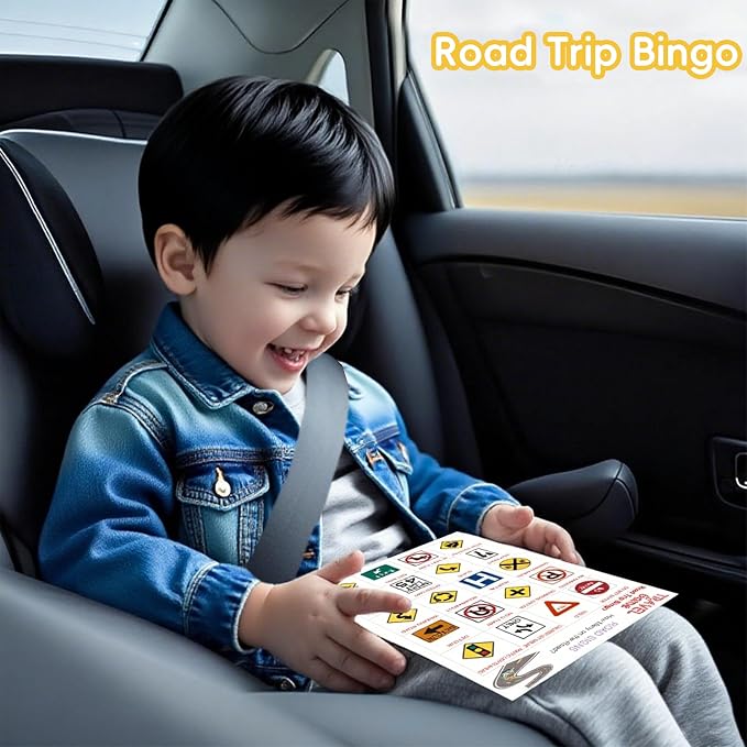 Road Trip Bingo Travel Game for Kids & Families | Road Trip Essentials, Reusable Activity, Dry-Erase Cards, Perfect for Car Rides & Vacations