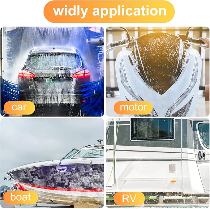 Vesici Car Wash Brush Head with Soft Detailing Bristle Flow Thru Car Cleaning Brush Exterior Car Wash Equipment for Auto Truck RV Boat Camper Washing, 10 Inch(Yellow,4 Pcs)