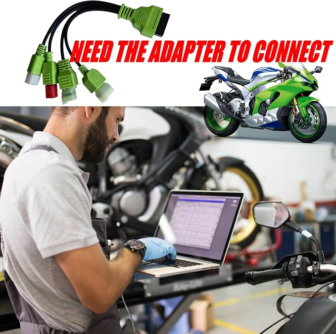 Motorbikes OBD Diagnostic Adapter Cable,4Pin+6Pin Male to OBD2 16Pin Female 4 in 1 EURO5 Motorcycle OBDII Connector