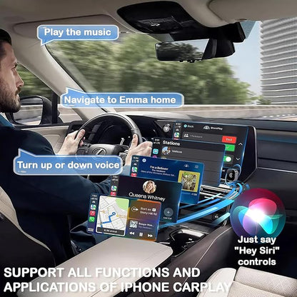 Wireless Carplay Adapter & Android Auto 2025 Upgrade Wired CarPlay to Wireless,2-in-1 Mini USB Design with Fast Stable Connection Car Play for Apple iOS 10+, Android 11+ Version