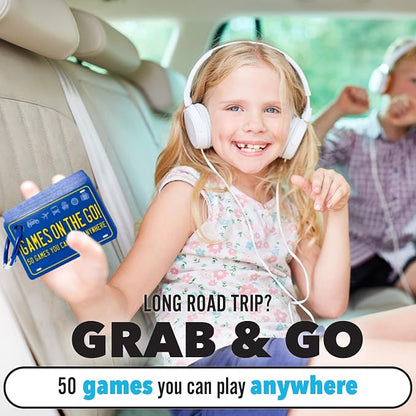 Games on the Go by Continuum Games - Portable Roadtrip Family Games to Challenge and Entertain for 2+ players , Blue