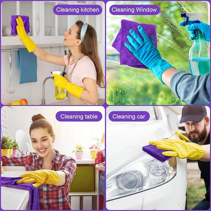 Tallew 15 Pcs 15 Pcs Car Microfiber Towels Buffing Drying Wash Cleaning Cloths Plush Large Towels Thick Care Polishing Detailing Waxing Scratch Proof Towel, 15.75 x 15.75 Inch (Purple)