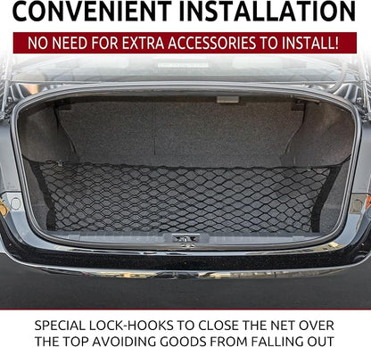 Envelope Style Automotive Elastic Trunk Mesh Cargo Net for Subaru Legacy 2020-2025 - Premium Trunk Organizer and Storage - Luggage Net for Sedan - Car Organizer for Subaru Legacy