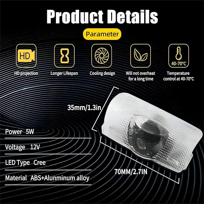 4Pcs Car Door Lights Logo Projector Compatible with Highlander/Camry/4runner/Sienna/Corolla/Tundra/Prius/Venza/Prado/Sequoia/Reiz/Previa/Alphard Model, 3D LED Car Welcome Projector Puddle Lights
