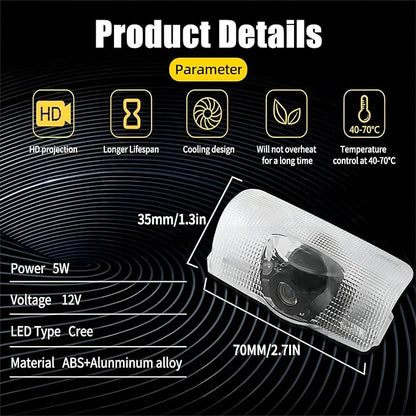 2Pcs Car Door Lights Logo Projector Compatible with Highlander/Camry/4runner/Sienna/Corolla/Tundra/Prius/Venza/Prado/Sequoia/Reiz/Previa/Alphard Model, 3D LED Car Welcome Projector Puddle Lights