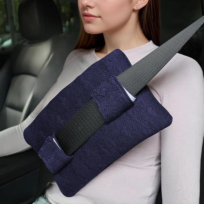 Seat Belt Pillow Post Surgery, Chemo Port Pillow for Seatbelt Chest Protector Chemo Patients Pacemaker Heart Surgery Recovery Support Cushion Gifts for Women with Insert Ice Pockets