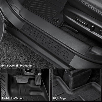 Floor Mats for Honda Pilot 2022-2016, All Weather Floor Mats Trunk Cargo Liner with Backrest Protectors and Door Sill Guards Accessories, Full Coverage Set for 8 Seats (Not Fit Elite Model)