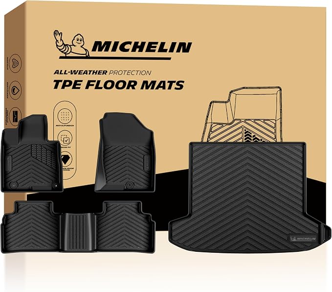Michelin Vehicle Mats, All-Weather TPE Custom Fit Liner for 2022+ Hyundai Tucson Gas (4 Piece A), Premier