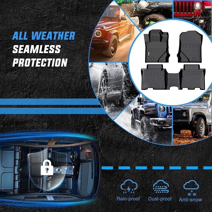 Nilight TPE Floor Mats for Ford Bronco 4 Door 2021 2022 2023 2024 2025 2026,All Weather Custom Fit Heavy Duty Floor Liners