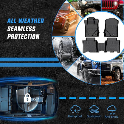 Nilight TPE Floor Mats for Ford Bronco 4 Door 2021 2022 2023 2024 2025 2026,All Weather Custom Fit Heavy Duty Floor Liners