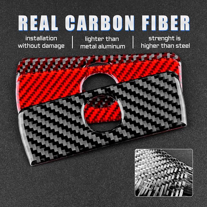 AIRSPEED for BMW E46 1998-2006 Dashboard Strip Cover Center Console Interior Glove Box Panel Cover, Carbon Fiber Interior Trim, Black