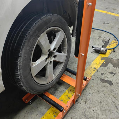 Rolling Wheel Detailing Stand – Heavy-Duty Tire Cleaning and Polishing Roller with 3-Way Rotating Rollers for Ceramic Coating, Tire Shine, Car Wheel Wash – Garage Accessory for Auto Detailers