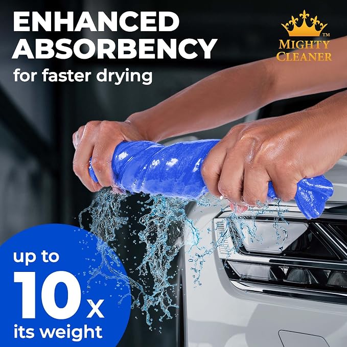 Premium 2pk +1 Free Shammy Cloth for Car Drying - 26"x17" - Super Absorbent Chamois Towel - Scratch-Free, Reusable & Soft Wash Cloth - Car Drying Towels
