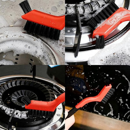 Nylon Cleaning Brushes with Ergonomic Handle for Tight Spaces, Auto Detailing Brush Set for Cleaning Dust in Holes(3 Pack)