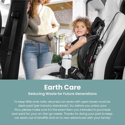 WAYB Pico Travel Car Seat with Premium Carrying Bag- Lightweight, Portable, Foldable - Perfect for Airplanes, Rideshares, and Road Trips - Forward Facing for Kids 26.5–50 lbs and 33.5–45"