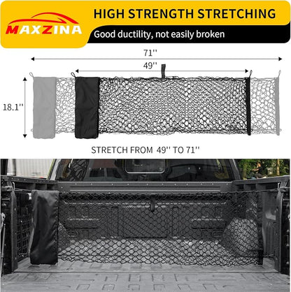 Cargo Net Compatible with 2015-2026 Ford F150 2017+ F250 F350 F450 Truck Bed Cargo Net 4.10'×1.51' Double Layer Envelope Style Dense Mesh Trunk Organizer for 2025 F-150 Exterior Accessories