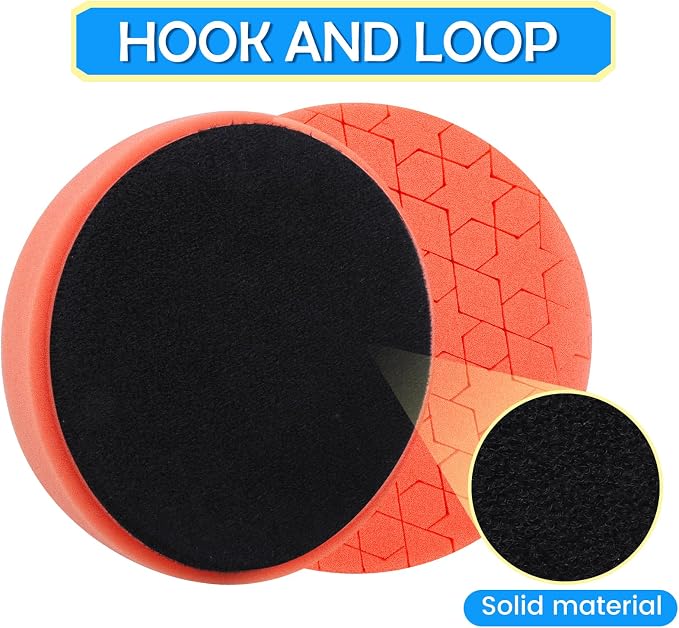 IPELY 6 Pcs 6 Inch Buffing Pads, Polishing Pads 6.5 Inch 165 mm Face for 6 Inch 150mm Base Plate Compounds, Buffer Pads for Polishing and Waxing