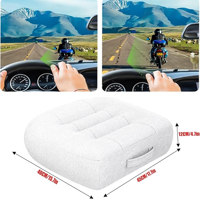 adult short driver car seat booster/booster seat for adults/thick Office Chair Booster Seat,for Short People Effectively Increase Field of View Lower Back Fatigue Relief,for Cars,Office,Home（White）