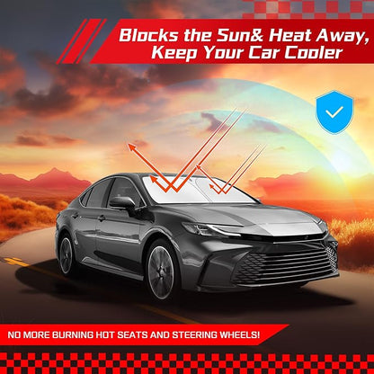 ARISMOTOR Windshield Sun Shade for Toyota Camry(XSE XLE SE LE) 2025 2026, Custom Fit Foldable Front Window Sunshade Sun Visor Protector, Block UV Rays Keep Your Car Cooler